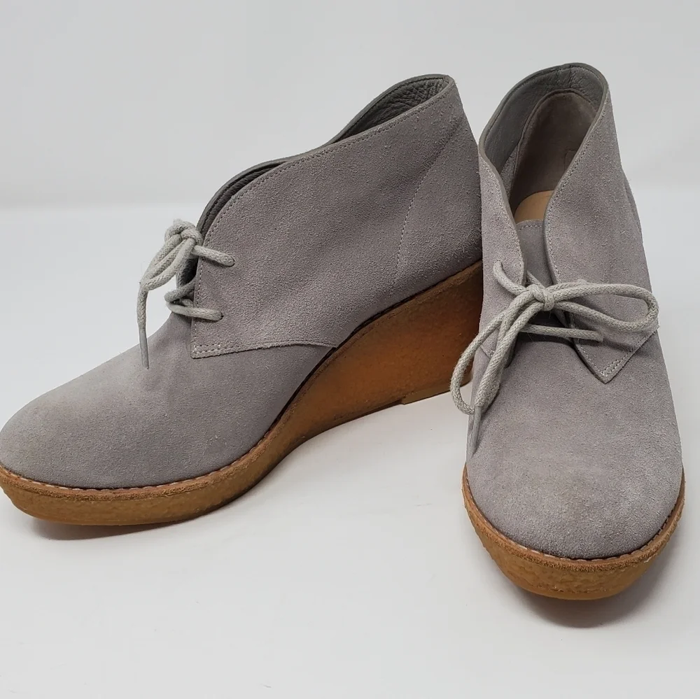COLE HAAN- Suede Wedge Booties- Women's- Size 6.5B